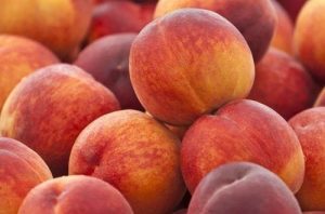 Fresh Peaches A basket of firm, high-quality yellow-fleshed peaches, perfect for artisanal canning.