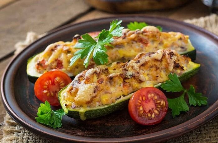 Stuffed Italian Zucchinis with Rice and Meat Recipe
