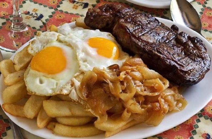 Recipe for Chilean Bistec a lo Pobre