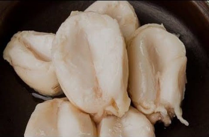 Cleaned and tenderized Chilean abalone locos ready to saute for the risotto