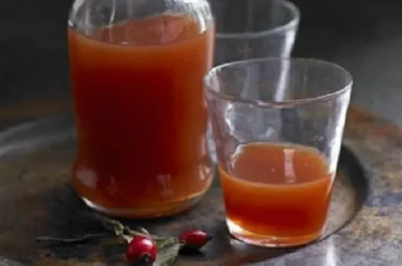 Chilean Mapuche rosehip chicha — traditional fermented rosa mosqueta drink in a clay vessel