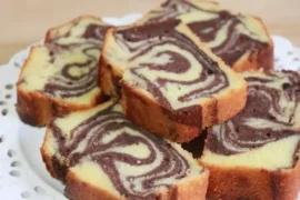 Chilean marble cake (queque marmoleado) freshly baked