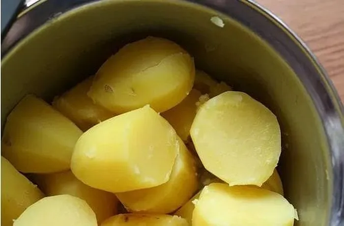 Cooked potatoes diced for Chilean campesino pork causeo salad