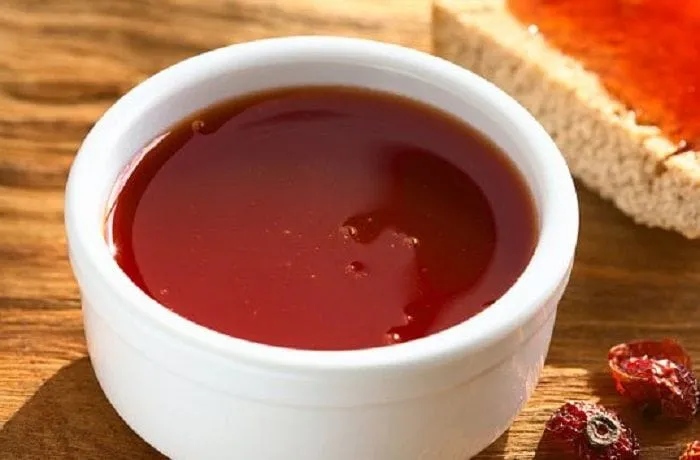 Artisanal rosehip preserve (mermelada de mosqueta) used as the base of the sweet-tart sauce for Chilean Patagonian lamb