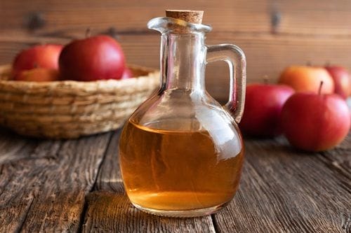 Apple cider vinegar Apple cider vinegar, used to provide the necessary tartness to the sweet and sour sauce.
