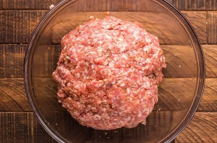 Ground beef and pork mixed for homemade burgers