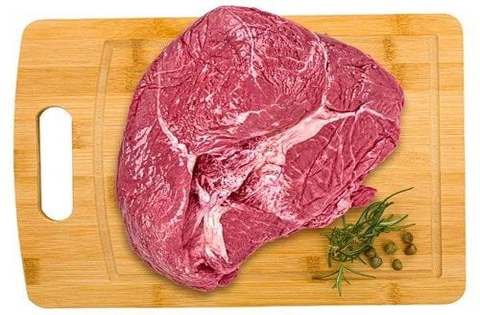 Fresh beef round, posta rosada, ready to cut into strips