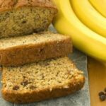 Chilean homemade banana loaf cake, sliced