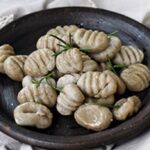 Chilean chestnut gnocchi sautéed in butter and rosemary