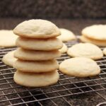 Chilean galletas de chuno, soft potato starch cookies with an almond in the center