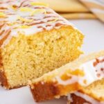 Fluffy Chilean lemon loaf cake, sliced
