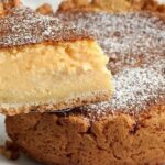 Chilean kuchen de quesillo with tender dough and fresh cheese and raisin filling