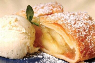 German-style apple strudel from southern Chile, filled with apple, walnuts, and cinnamon