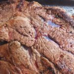 Chilean grilled abastero beef, sliced on a board