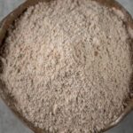 Chilean harina tostada, toasted wheat flour, in a bowl ready to mix into the bread dough