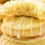 Homemade round Chilean lemon cookies, baked golden with a light yellow color and crisp texture