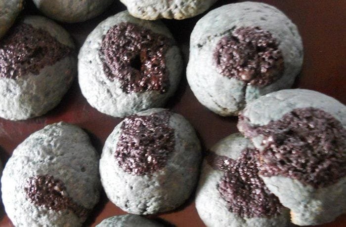 Chilean butter cookies filled with homemade maqui berry jam