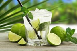 Chilean pisco mojito with mint, Pica lemon, and crushed ice