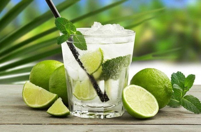 Chilean pisco mojito with mint, Pica lemon, and crushed ice