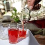 Chilean retafiao, an aged liqueur of fresh grape juice and aguardiente, served in small glasses