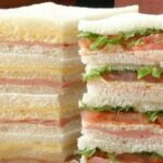 Chilean sándwich de miga, crustless triple-decker sandwiches