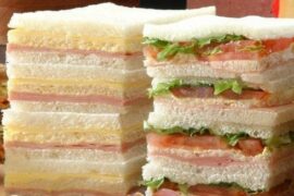 Chilean sándwich de miga, crustless triple-decker sandwiches