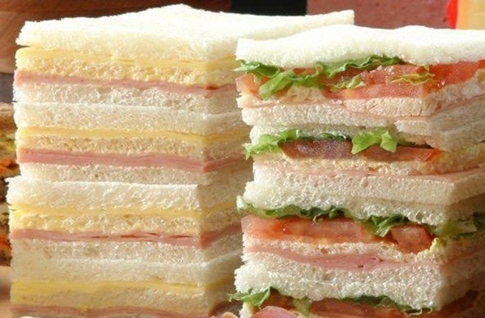 Chilean sándwich de miga, crustless triple-decker sandwiches
