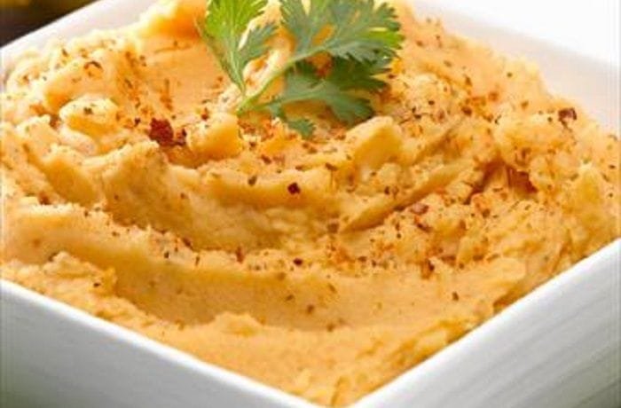 Creamy Chilean spicy mashed potatoes served on a plate as a side dish