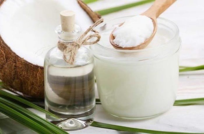 Coconut oil, the fat in the vegan cake