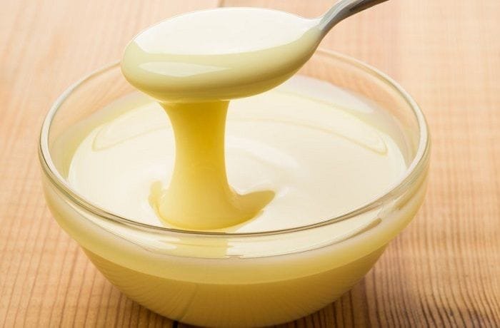 Condensed milk to sweeten the chicha
