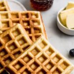 Fluffy, crisp homemade waffles with deep grids