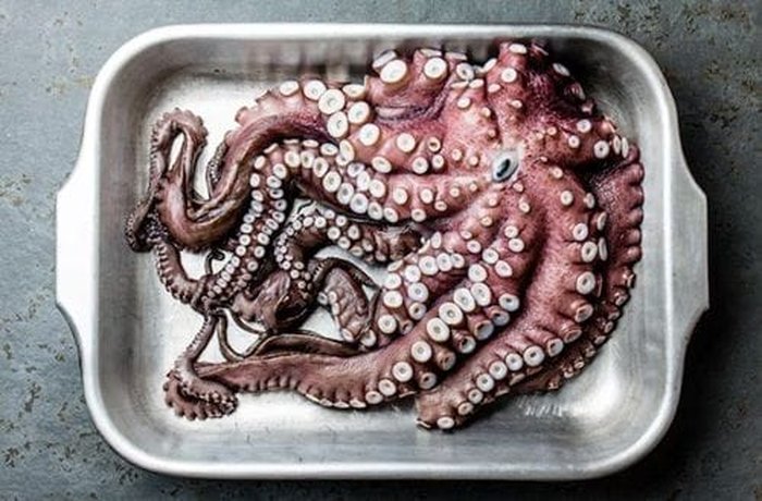 Fresh octopus ready to be cooked for the chupe