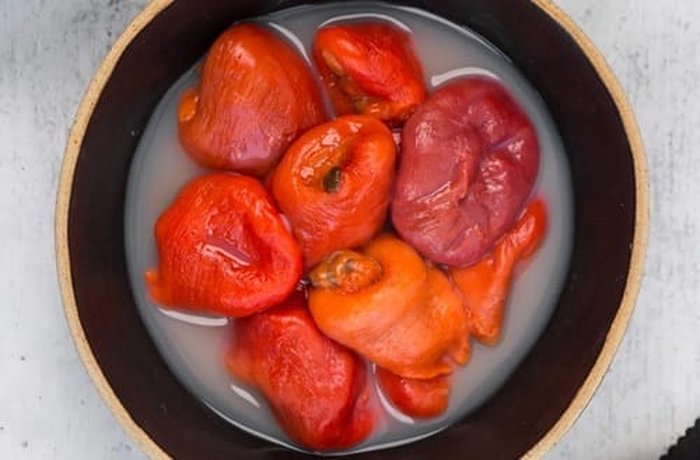 Fresh reddish Chilean piures, ready to clean and chop for the empanada filling