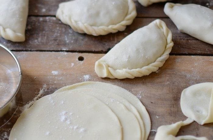 Gluten-free empanada dough ready to roll, made with rice flour and chuño