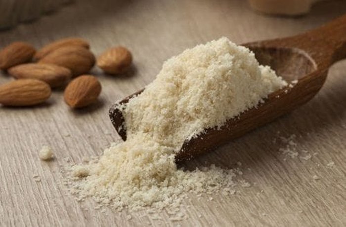 Ground almonds and almond flour in a bowl, the base of the almendrados dough
