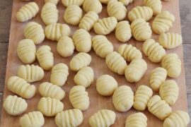 Homemade potato gnocchi served with tomato sauce
