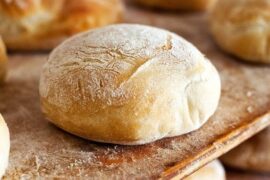 Homemade yeast free bread rolls made with baking powder