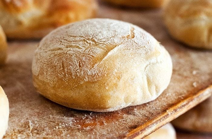 Homemade yeast free bread rolls made with baking powder