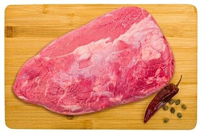 Lean, fresh raw beef ready to chop for tartare