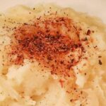 Mapuche mayu poñi, a rustic potato mash with sautéed onion and a pinch of smoked merken