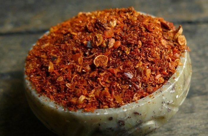 Merken, the Mapuche smoked chili seasoning that gives the chicken feet cheese its southern Chilean flavor