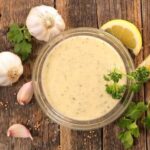 Peruvian polleria vinaigrette, a creamy egg and vinegar sauce for rotisserie chicken