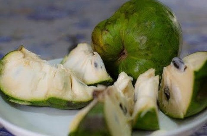 Ripe cherimoya, a delicate Andean fruit