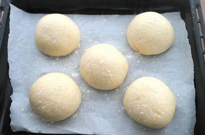 Risen, bubbly bread dough