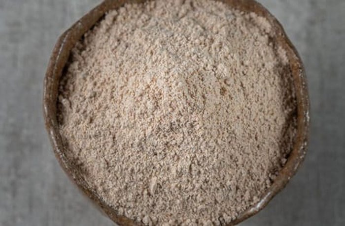Toasted wheat flour powder, the nutritious ingredient added to the malta drink.