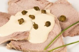 Argentine vitel toné, sliced beef with tuna sauce