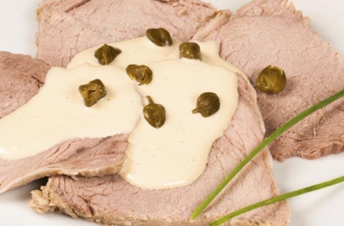 Argentine vitel toné, sliced beef with tuna sauce