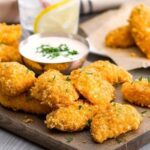 Crispy baked chicken nuggets with cornflake coating