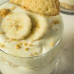 Chilean banana pudding with a golden meringue topping