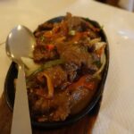 Chilean beef chop suey with stir-fried vegetables and fluffy white rice, homemade Chinese-Chilean recipe